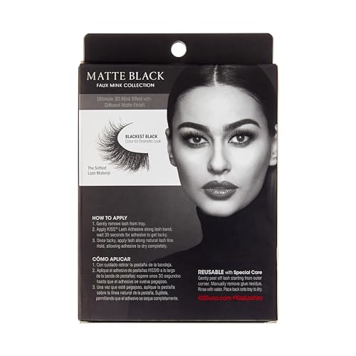 KISS Matte Cheviot False Eyelashes 18-20mm, 4 Pairs