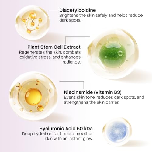 Meso White Facial Serum Ampoules ? Uneven Tone Appearance & Skin Radiance Support with Niacinamide, Stem Cells & Collagen ? 6 Vials (0.17 fl oz Each)