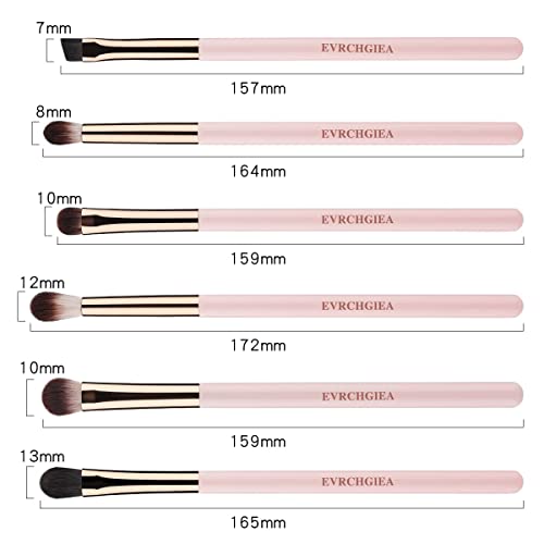 Eye Makeup Brush Set - 6 Pc Professional Eyeshadow Brushes
