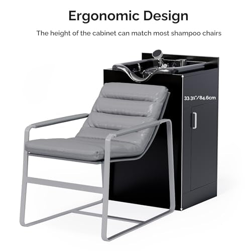 OmySalon Shampoo Bowl Station with Faucet & Headrest