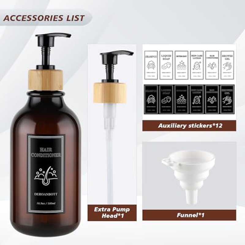 16.9 oz Shampoo & Conditioner Dispenser Pump Bottle