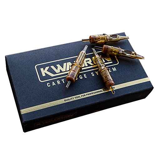 Kwadron Cartridge Tattoo Needles Cartridges, Box of 20, Round Liners Long Taper TEXTURED - 7 Round Liner Long Taper - 35/7RLLT-T