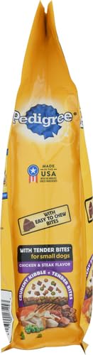 Pedigree With Tender Bites for Small Dogs Adult Dry Dog Food, Chicken and Steak Flavor, 3.5 lb. Bag