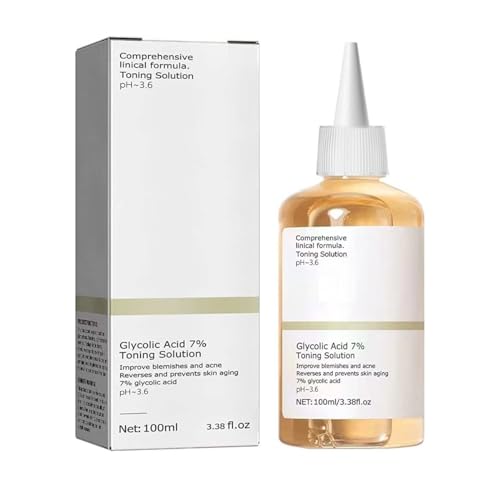 Glycolic Acid 7% Serum Toner, Facial Exfoliation Toning Solution Rejuvenate Your Skin Astringe Pores Solution for Blemishes and Acne. (100 ML)