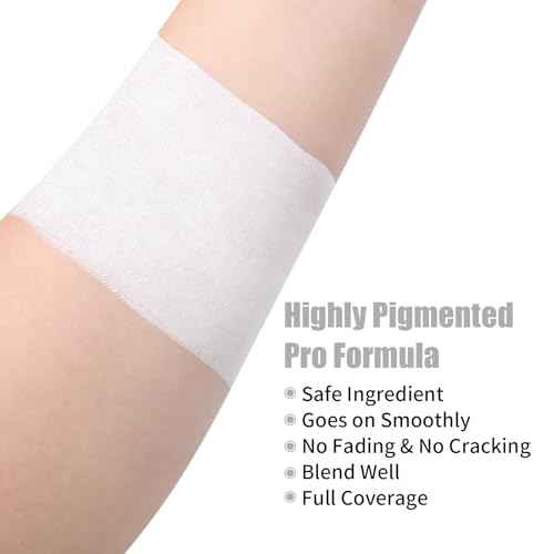 Clown White Face Paint Stick, Portable Eye Black Stick for Sports, Full-coverage Cream Face Paint for Halloween SFX Makeup Cosplay Joker Costume Parties, Cream Grease Sticks