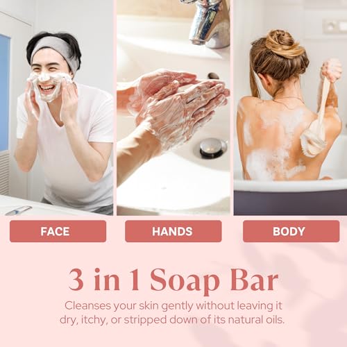Wavertree & London English Rose Scented Natural Soap Bars for Women & Men (2 x 7oz) ? Moisturizing Triple-Milled Soap Bars Enriched with Shea Butter ? Plant-Based Bath & Body Bar for All Skin Types