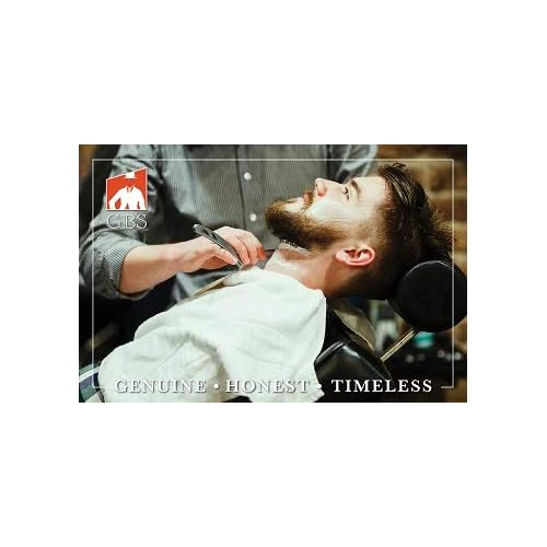 G.B.S Men's Premium Shaving Gift Set, Long Barber Pole Razor and Pure Badger Brush Stand, Double Edge Razor Leather Case and Blades
