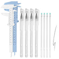 Eyebrow Mapping Kit, 4 Pcs Brow Mapping Pens with with 4 Replacement Refills and 2 Ruler, Makeup Tattoo Skin Marker Pen, Brow Lamination Supplies for Eyebrow Lip Skin