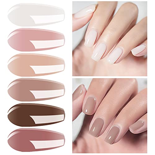 Vishine Transparent Jelly Gel Nail Polish Set Pink Nude Milky White Skin Colors Soak Off UV LED Gel Nail Polish Sheer Gel Nail Varnish UV Gel Varnish Nail Art 8ml