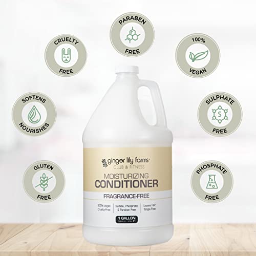 Ginger Lily Farms Moisturizing Conditioner, Fragrance Free, 1 Gallon Refill