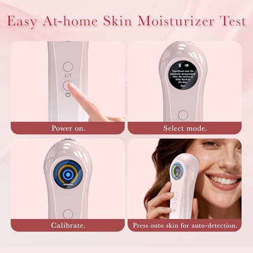Amifiy Portable Skin Hydration Tester - Digital Moisture & Oil Meter for Face & Body