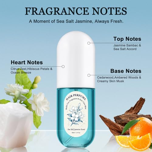 Sea Salt Jasmine Hair Mist - Frizz Control & Shine, 1.4 oz
