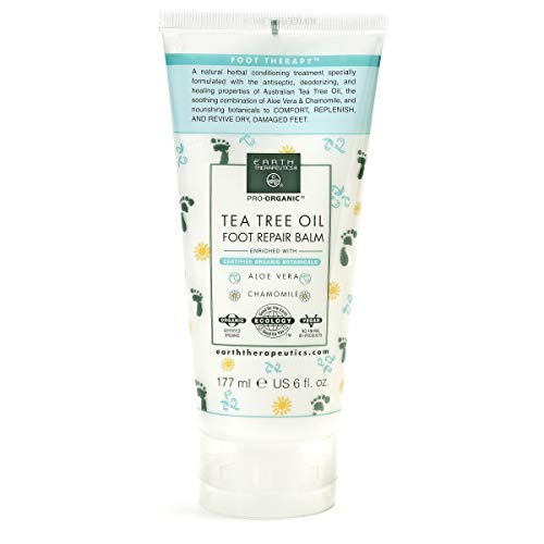 Earth Therapeutics Tea Tree Oil Foot Balm for Dry Cracked Feet (6 oz)
