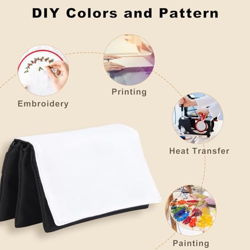 8Pcs Sublimation Blank Canvas Makeup Bags,Sublimation Makeup Bag Bulk DIY Heat Transfer Canvas Pen Case Pencil Cosmetic Makeup Bags Sublimation Bags with Zipper for Makeup Bag Travel Toiletry Pouch