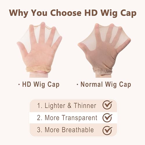 TaShow 30 Pcs Transparent Wig Caps for Lace Front Wigs