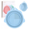 Foldable Silicone Makeup Brush Cleaner Bowl with Scrubber – Portable Travel Tool
