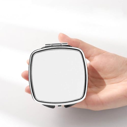 6 Pieces Sublimation Blank Pocket Makeup Mirror Sublimation Metal Compact Mirror Folding Travel Makeup Mirror Heat Transfer Cosmetic Mirror for Women Girls(Square)