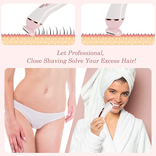 YHC Electric Razor for Women ? 2-in-1 Waterproof Cordless Shaver for Legs, Underarms, Face & Bikini, Hypoallergenic Blades, Wet & Dry Use, USB Rechargeable (Pink).