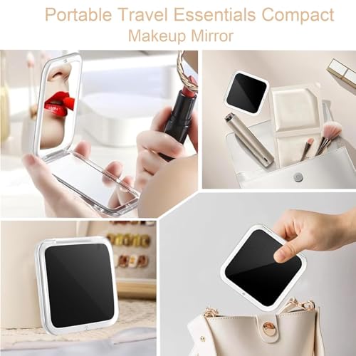 Compact 5X Magnifying Makeup Mirror for Purse - Portable & Slim
