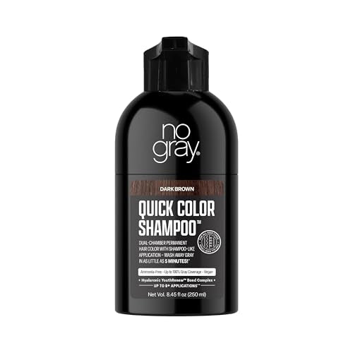 No Gray Permanent Hair Color Shampoo - Dark Brown, 8.45 oz