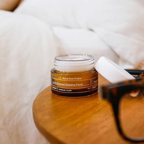 KORRES Black Pine Primus Youth Renewal Sleeping Facial, Overnight Wrinkle Cream with Collagen, Firming Night Cream, Skin Care for Women & Men, Moisturizer for Fine Lines & Wrinkles, Vegan, 1.35 Fl Oz