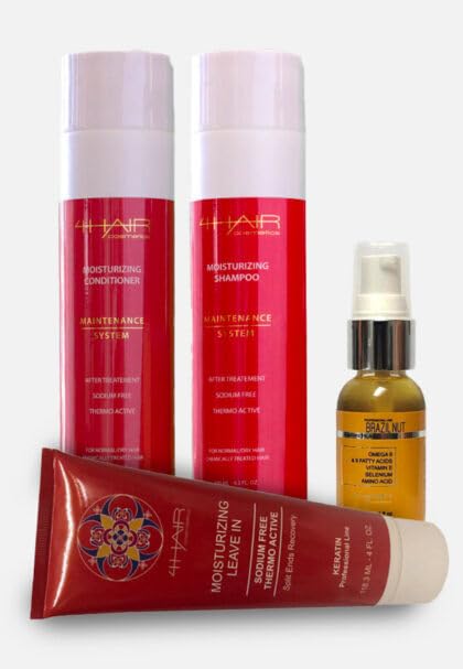 4Hair Cosmetics Shampoo & Conditioner Set - 25 Oz, Fresh Scent, 4 Pack