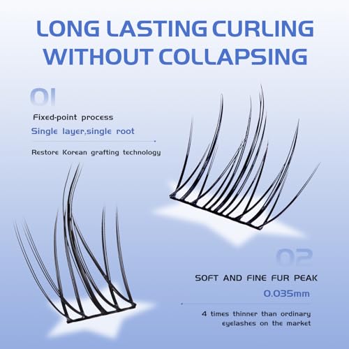 Wispy Lash Clusters 100Pcs - 13MM C Curl Individual Eyelash Extensions