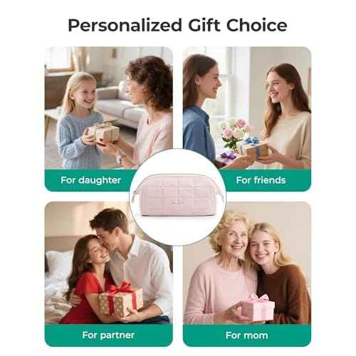 BAGSMART Makeup Bag Travel Toiletry Bag, Puffy Padded Make Up Bags for Women Makeup Organizer Case, Wide-open Pouch Purse Travel Essentials Toiletries Accessories Brushes, Lavender Purple