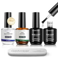 GELAMBER 4Pcs Nail Primer, Dehydrator, Base & Top Coat Set with Nail File – Gel Nail Supplies