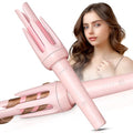 Automatic Hair Curler, 1.2 Inch Rotating Curling Wand Iron - Pink