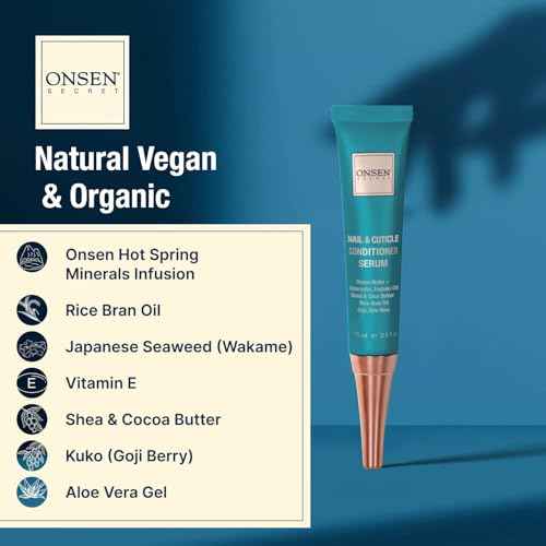 Onsen Nail & Cuticle Cream Treatment w/Japanese Tsubaki, Jojoba & Lavender Oil, Shea Butter ? Strengthens Nails, Softens Cuticles - Daily Repair Care (2 Count/15 ml)