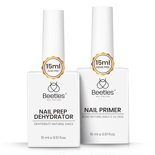 Beetles HEMA-Free Nail Dehydrator and Primer Set - 2x 15ml Nail Prep Kit