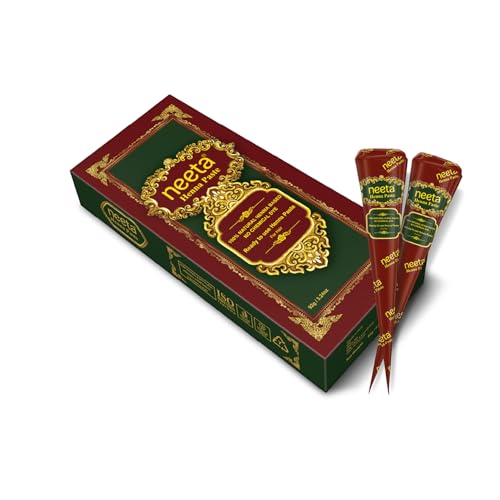 Neeta Ready-to-Use Henna Paste Cones - Reddish Brown (Pack of 4)