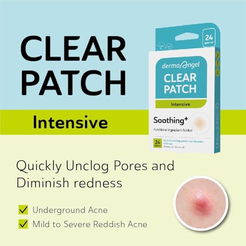 DERMA ANGEL Invisible Salicylic Acid Pimple Patches for Face - Redness Reducing Hydrocolloid Acne Patches, Clear Pimple & Zit Patches for Blind Pimples - 192 Count 2 Sizes Soothing Plus (Clear Patch)