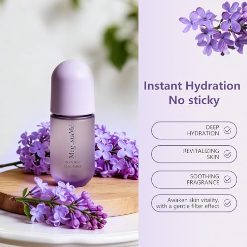 Lilac Amber Body Spray for Women, Long Lasting Floral Woody Mist