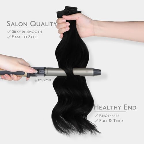 WENNALIFE 18 Inch Invisi Edge Tape-in Hair Extensions - Jet Black