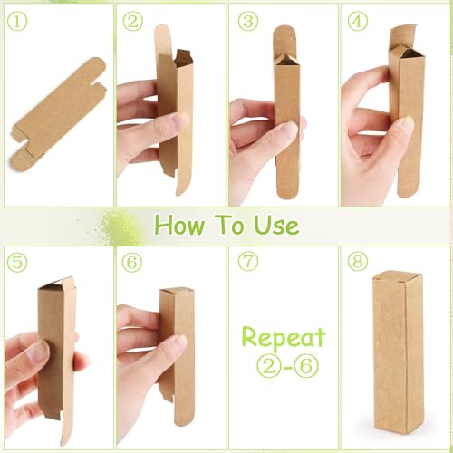 Kraft Lipstick Boxes 100 Pack - 0.78x0.78x3.34" Lip Balm Packaging