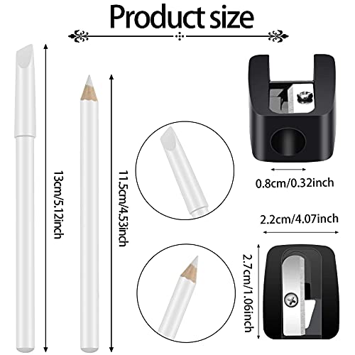 2-in-1 White Nail Whitening Pencil Set with Sharpener & Cuticle Pusher, 2 Pack