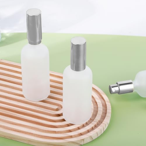 30 Pcs Glass Spray Bottle, 3.4 oz/100 ml Frosted Glass Spray Bottles, Perfume Empty Bottles, Refillable Container for Perfume, Clear Bottle with Sliver Fine Mist Sprayer for Face Body Travel