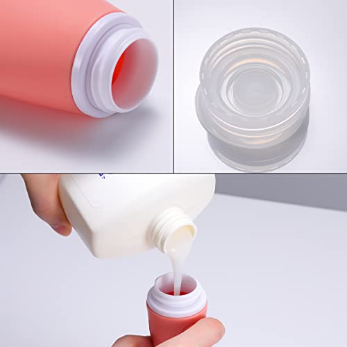 LIYUABU 2oz Leak Proof Silicone Travel Bottles 4 Pack - Yellow Refillable Toiletry Containers