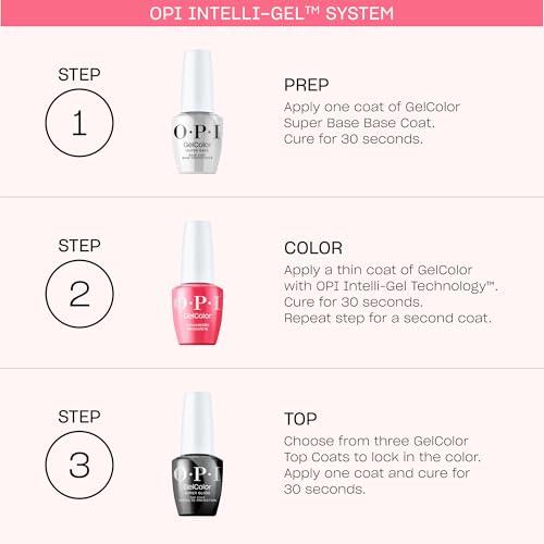 OPI GelColor Base & Top Coat - High Shine, Vegan, LED Cure