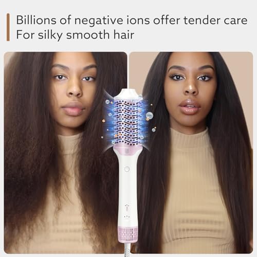 2-in-1 Blow Dryer Brush & Straightener with Ionic Ceramic