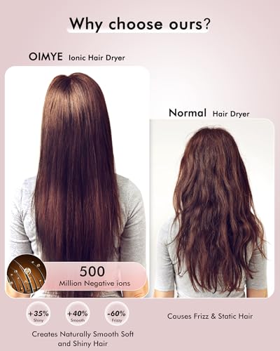 OIMYE Professional Ionic Hair Dryer - 160,000 RPM Fast Drying