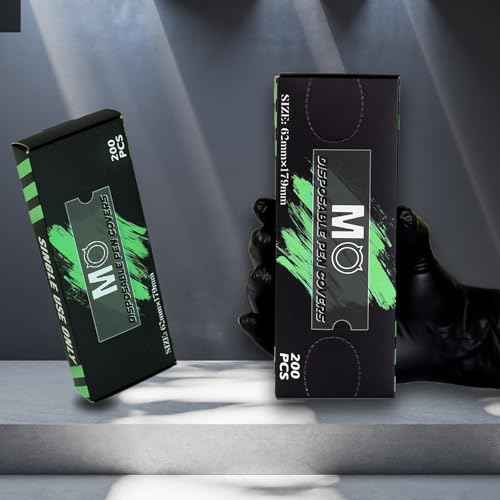 Tattoo Machine Covers 200pcs Tattoo Pen Covers 7 x 2.4inch Disposable Tattoo Pen Machine Bags Professional Tattoo Supplies and Accessories (BLACK)