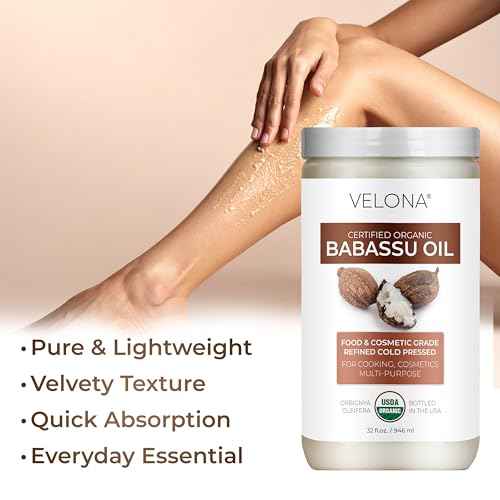velona Babassu Oil USDA Certified Organic - 64 Fl Oz | 100% Pure and Natural Carrier Oil | Refined, Cold Pressed | Face, Hair, Body & Skin Care and Cooking | Use Today - Enjoy Results