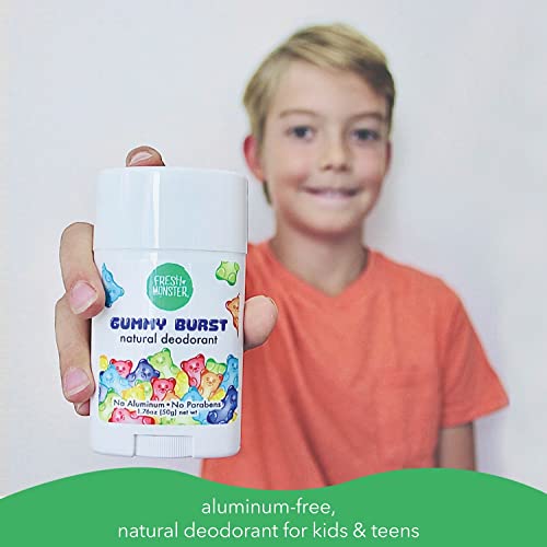 Fresh Monster Kids Natural Deodorant Stick, Gummy Burst, 1.76oz