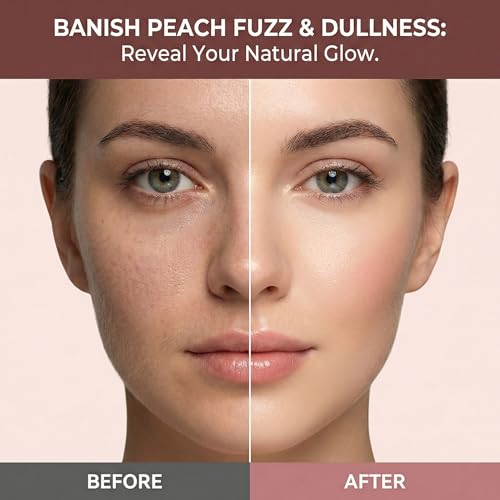 Sonic Dermaplaning Razor for Women face ? Beginner-Safe & Sensitive Skin Friendly, Controlled Exfoliation to Remove Peach Fuzz & Dull Skin ? 3 Precision Speeds ? 12 Blades&LED Light