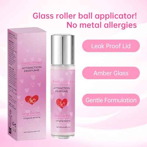 2PCS Pheromone Perfume for Women, Long Lasting Women's Cologne Travel Size, Pheromone Perfumes Attract Men, Roller Ball Design, Portable and Fruity