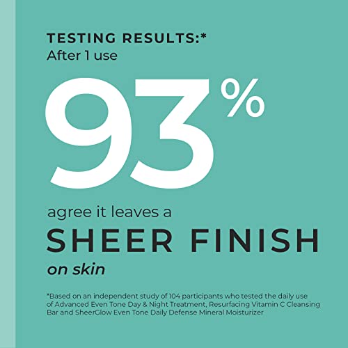 Urban Skin Rx¢ç Pro Strength Sheerglow Even Tone Daily Defense Mineral Moisturizer & Broad-Spectrum Sunscreen SPF 30, Weightless Hydration, Brightens Complexion, Prevents Signs of Aging, 2.25 FL Oz