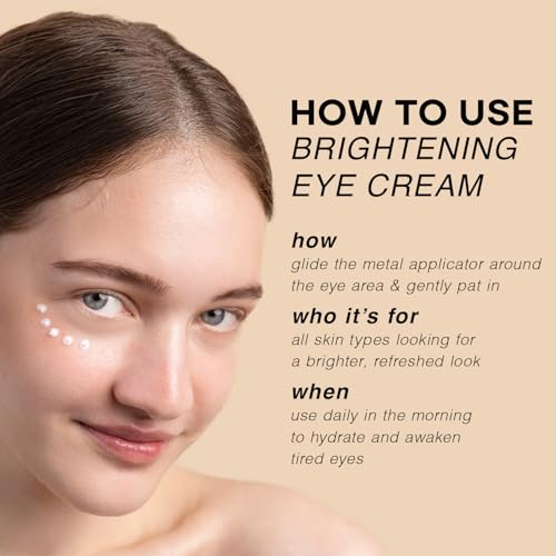 Epielle Brightening Eye Cream | Anti-Aging Serum for Dark Circles & Wrinkles | Cooling Applicator for Refreshing Application | Korean Skincare